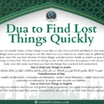 A Dua to Find Lost Things with onlineloveduas